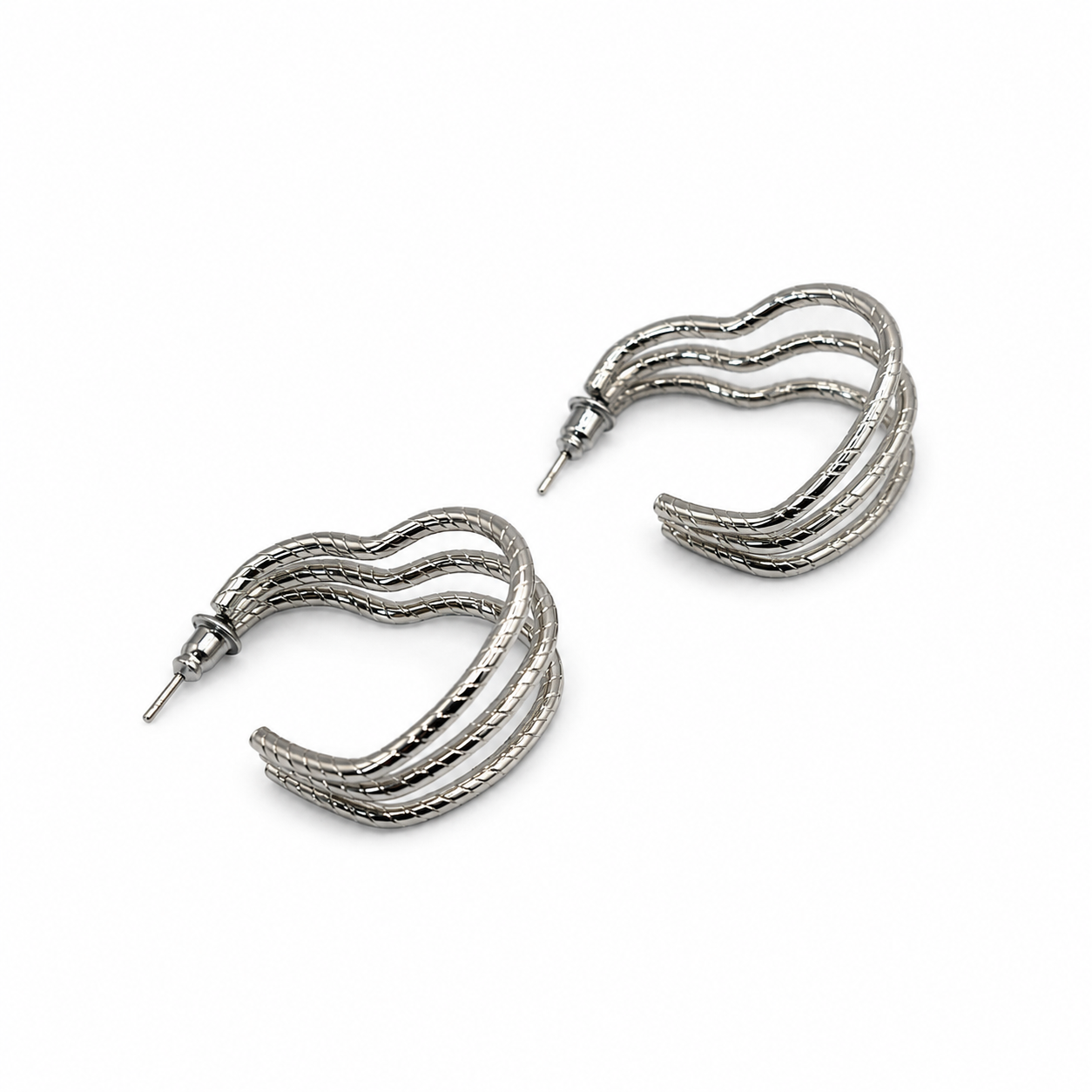 Braided Silver Hoop Earrings - Elegant Statement Jewelry