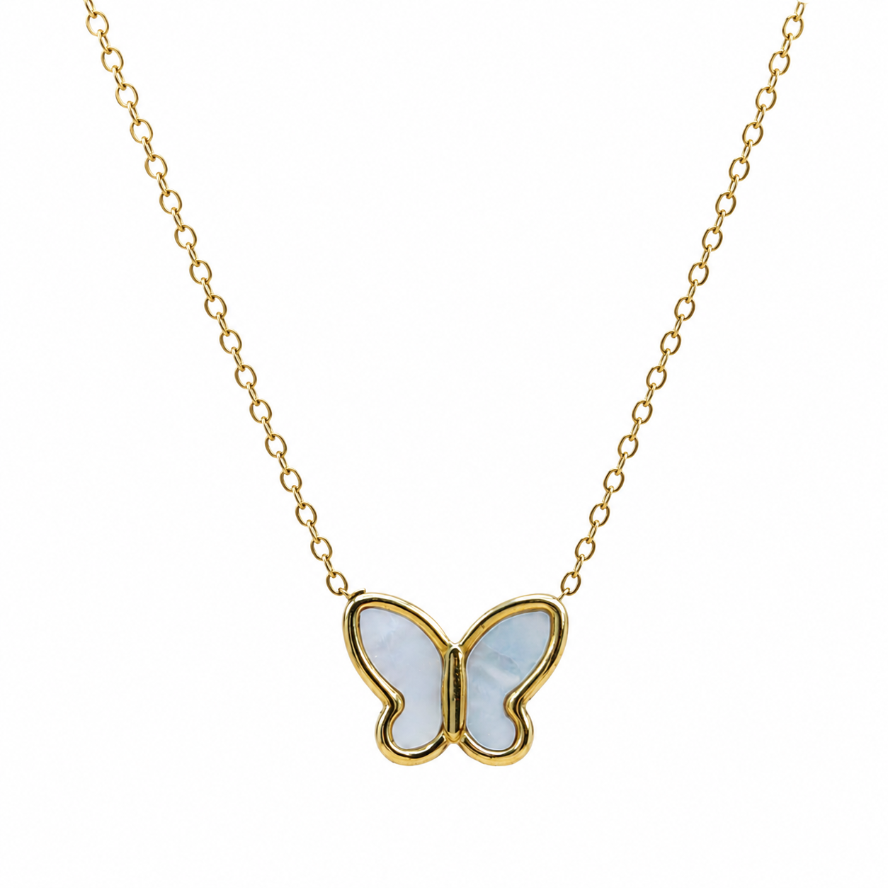 Butterfly Pendant Necklace Gold - Delicate Nature Jewelry