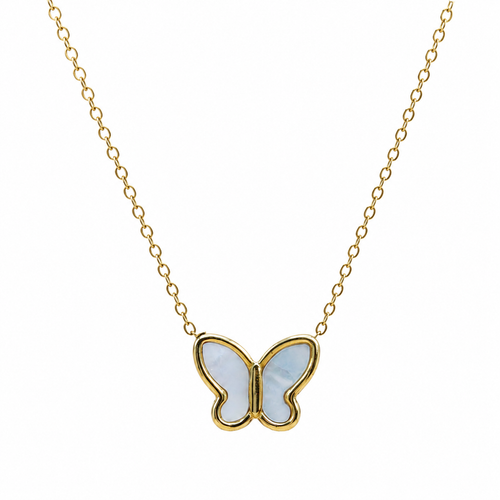Butterfly Pendant Necklace Gold - Delicate Nature Jewelry