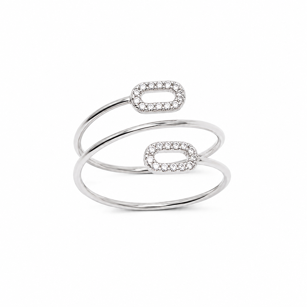 Bague Croix Cristal Argent - Bijou Foi