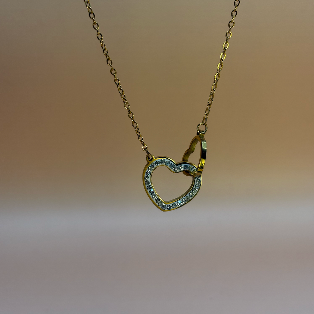 Golden Heart Sparkle Necklace