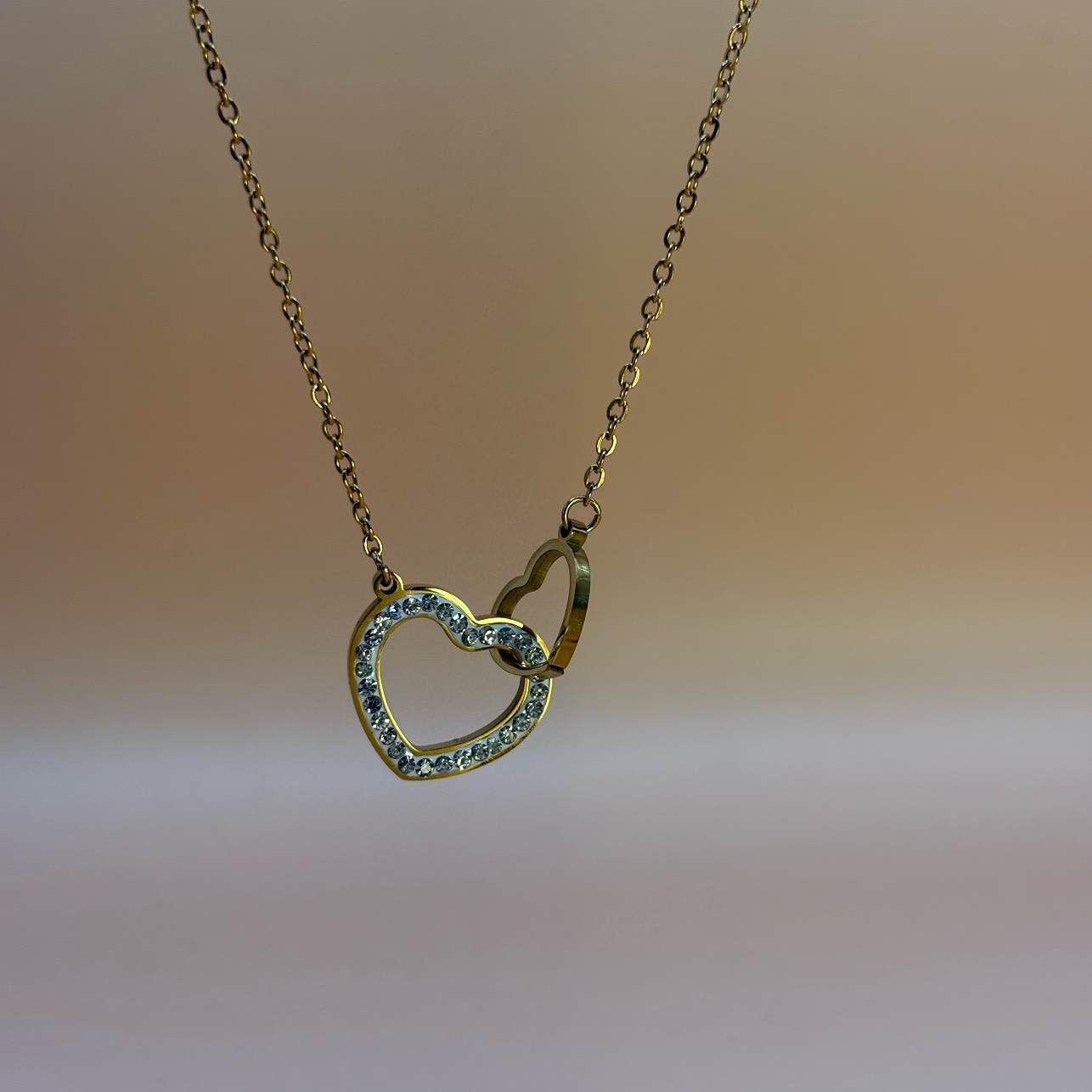Golden Heart Sparkle Necklace