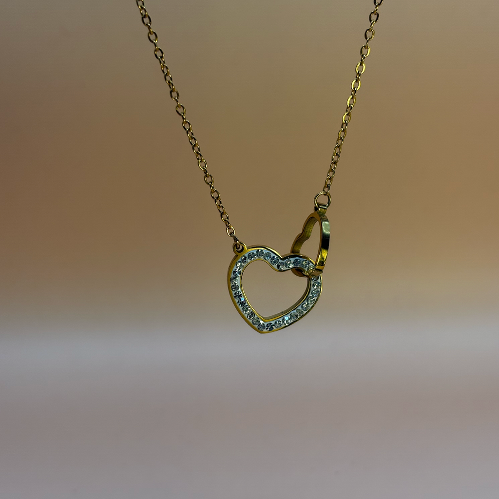 Golden Heart Sparkle Necklace