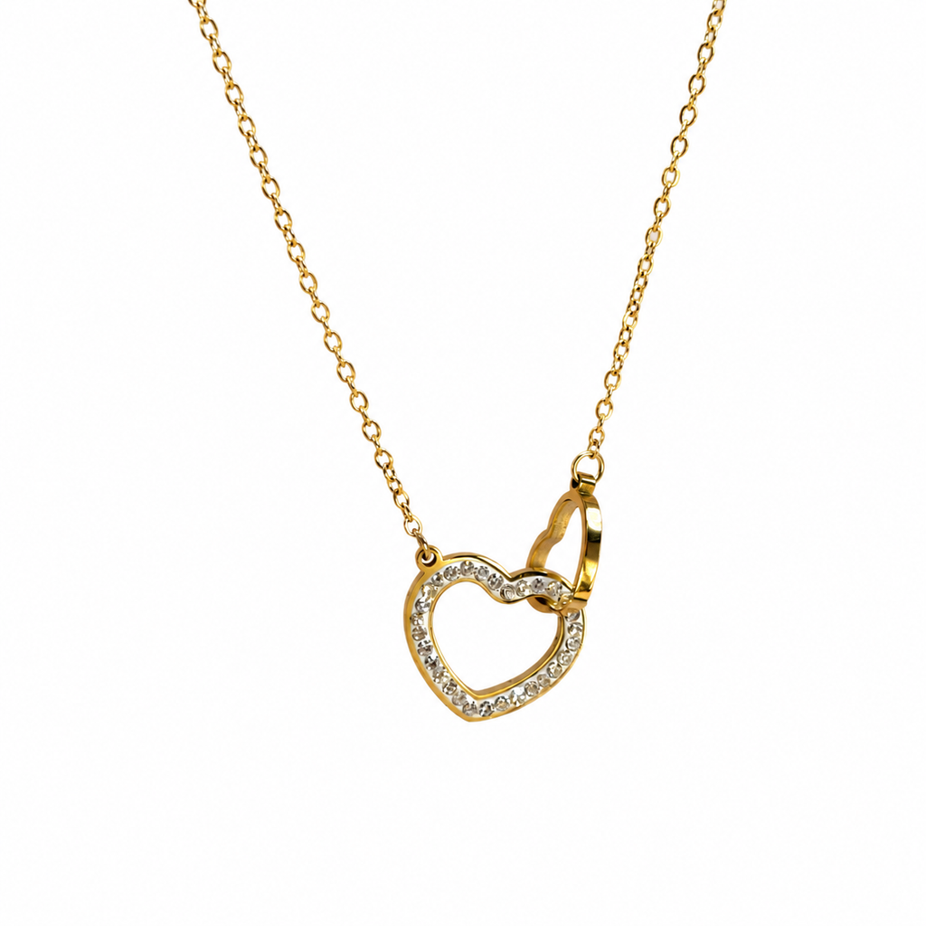 Golden Heart Sparkle Necklace