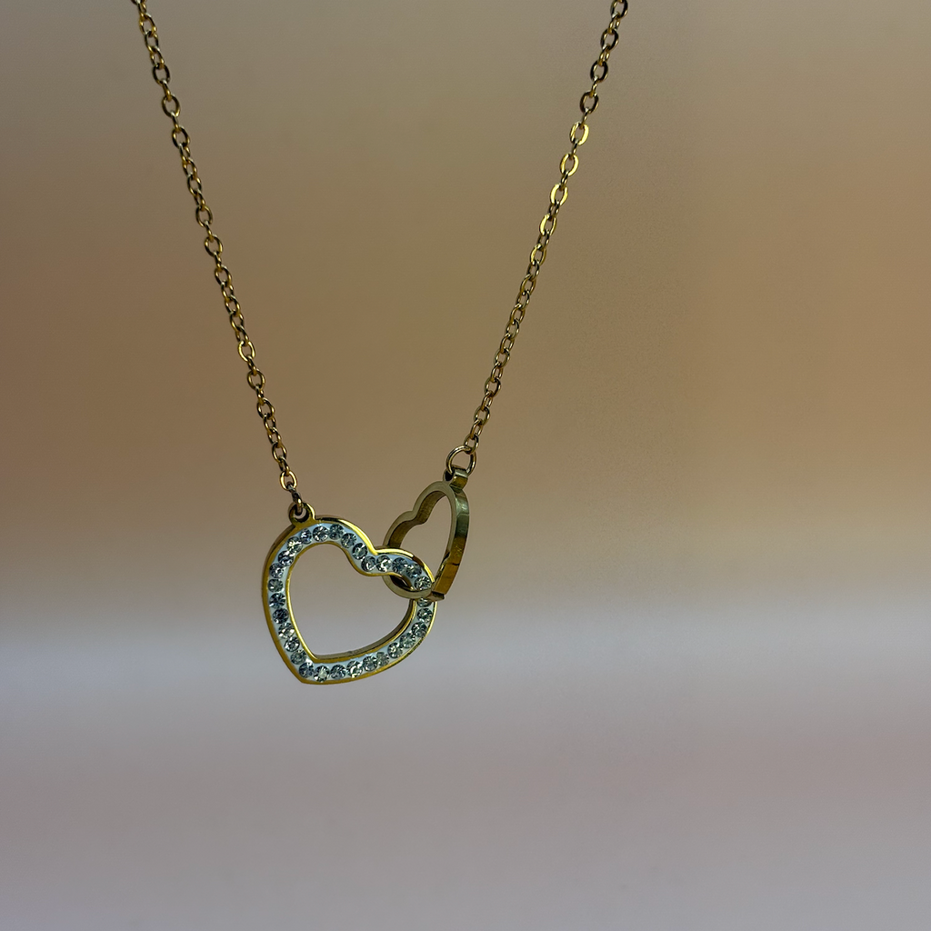 Golden Heart Sparkle Necklace