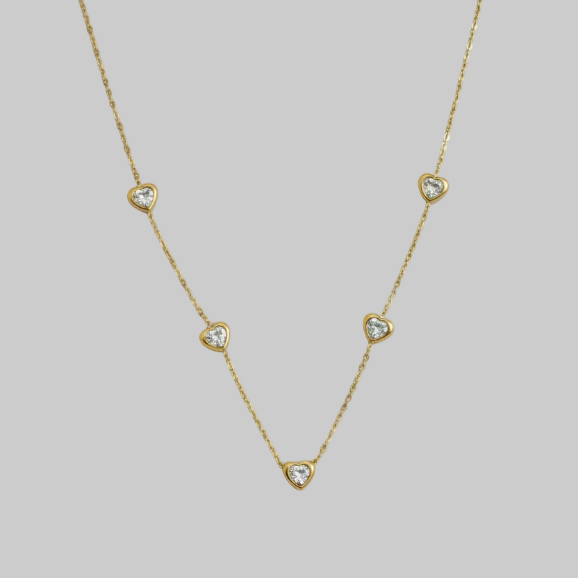 Heart gold necklace jewelry -