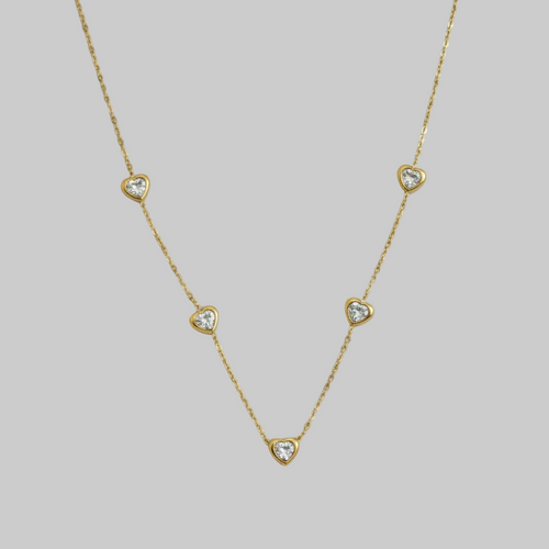 Heart gold necklace jewelry -