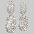 Women’s Silver Stainless Steel Dangle Earrings with Sparkling Crystals